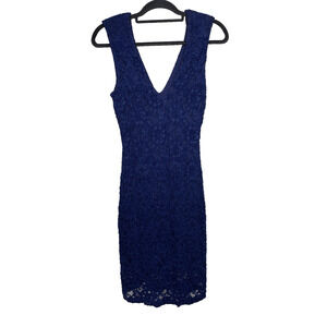 Backstage Australia Women's Small Bodycon Lace Dress Blue Lace Sleeveless Chic